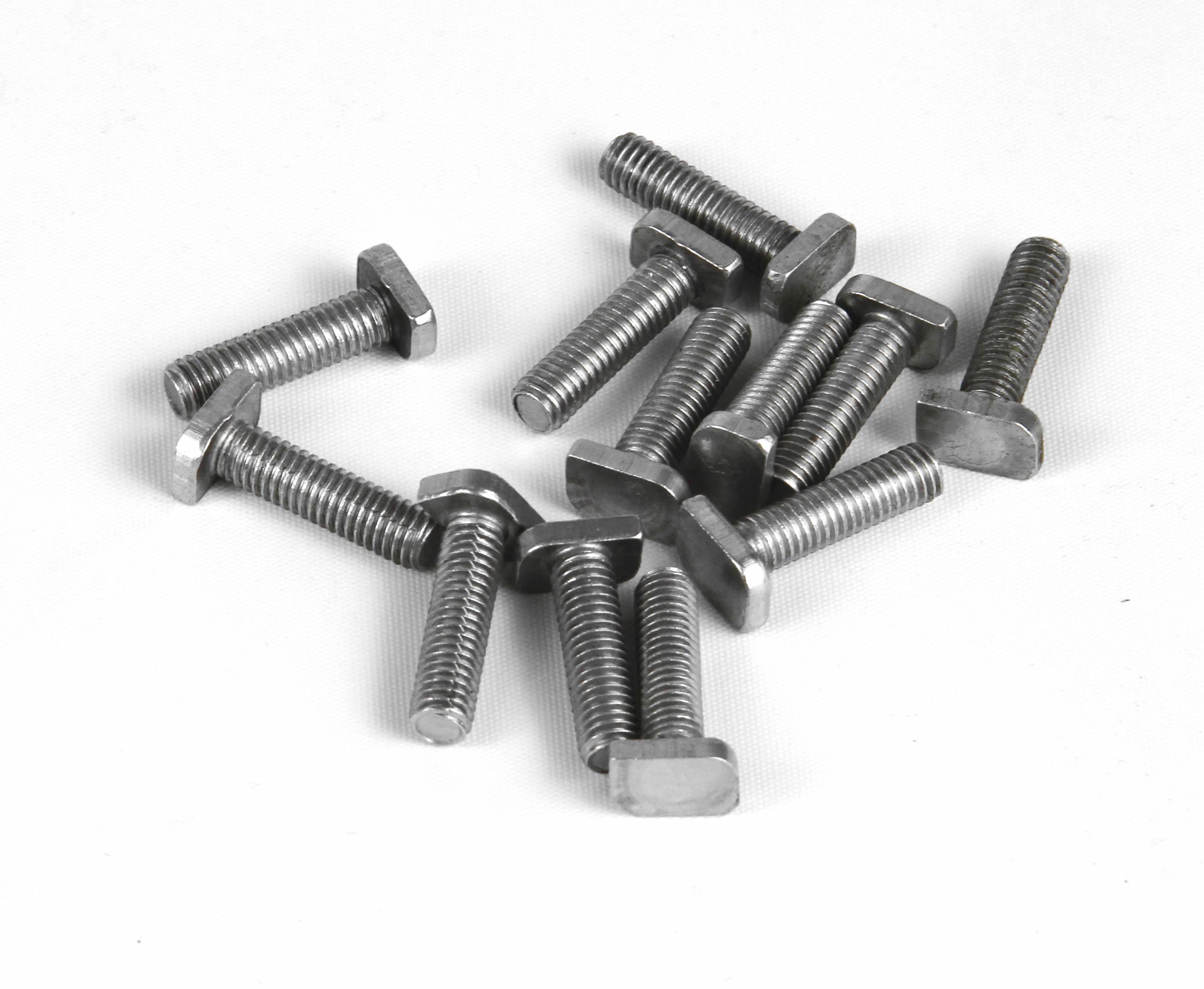 30 SQUARE ALUMINIUM GREENHOUSE NUTS AND BOLTS SIZE 22 mm LONGER  LENGTH BOLTS 