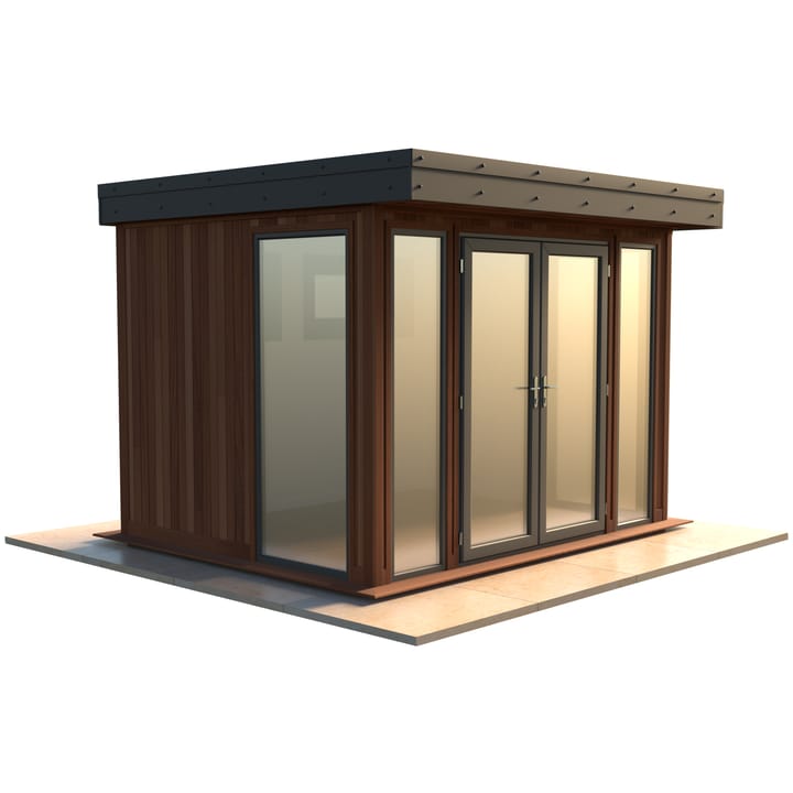 Malvern Hanley 10ft x 8ft in Cedar cladding.

The Hanley features glass to ground double glazed windows and doors, an EPDM roof and 2 privacy vent windows to the rear. 

Optional MDF lining and insulation and laminate flooring are shown on this model.