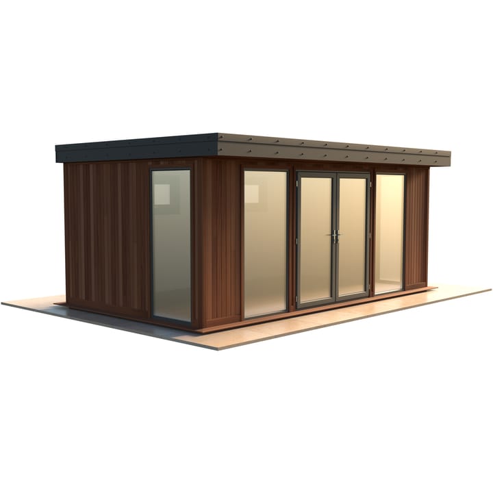 Malvern Hanley 18ft x 10ft in Cedar cladding.

The Hanley features glass to ground double glazed windows and doors, an EPDM roof and 2 privacy vent windows to the rear. 

Optional MDF lining and insulation and laminate flooring are shown on this model.