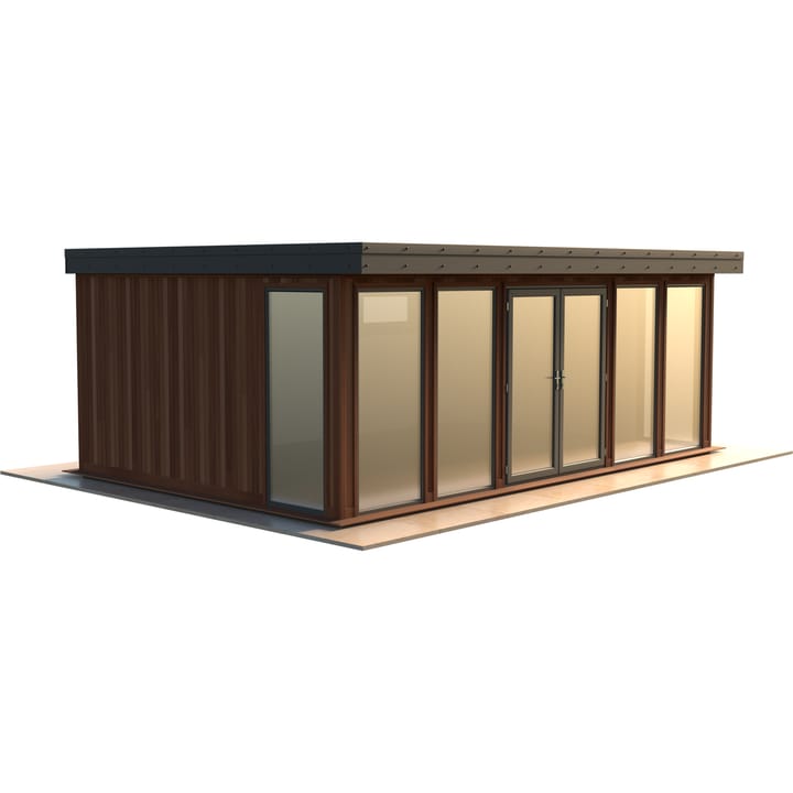 Malvern Hanley 22ft x 14ft in Cedar cladding.

The Hanley features glass to ground double glazed windows and doors, an EPDM roof and 2 privacy vent windows to the rear. 

Optional MDF lining and insulation and laminate flooring are shown on this model.