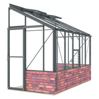Lean-To 5ft4 x 10ft8 Anthracite **DWARF WALL**