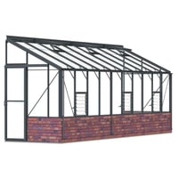 Lean-To 5ft4 x 20ft8 Anthracite **DWARF WALL**
