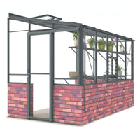 Lean-To 6ft5 x 10ft8 Anthracite **DWARF WALL**