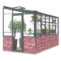 Lean-To 6ft5 x 12ft8 Anthracite **DWARF WALL*