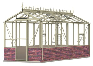 Robinsons Regent Dwarf Wall Greenhouse 6ft 5in x 16ft 9in Ivory