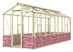 Robinsons Regent Dwarf Wall Greenhouse 6ft 5in x 18ft 9in Ivory