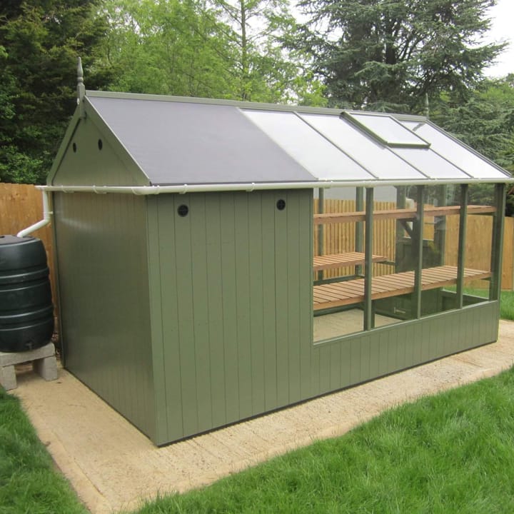6'x8' version with optional 4ft long combination shed