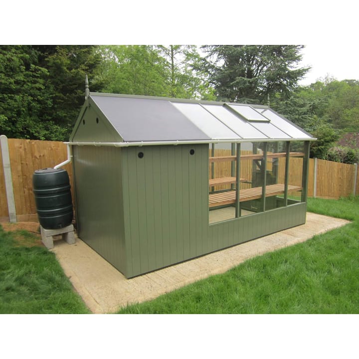 6'x8' version with optional 4ft long combination shed