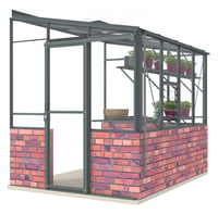Lean-To 6ft5 x 8ft8 Anthracite **DWARF WALL**
