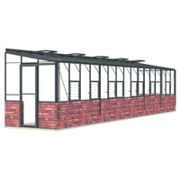 Lean-To 6ft5 x 32ft11 Anthracite **DWARF WALL**