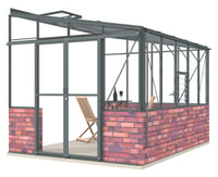 Lean-To 8ft5 x 10ft8 Anthracite. **DWARF WALL**