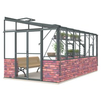 Lean-To 8ft5 x 14ft9 Anthracite **DWARF WALL**