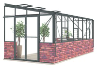 Lean-To 8ft5 x 16ft9 Anthracite **DWARF WALL**