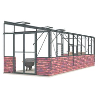 Lean-To 8ft5 x 22ft10 Anthracite **DWARF WALL**
