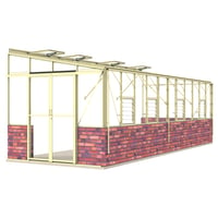 Lean-To 8ft5 x 22ft10 Ivory **DWARF WALL**