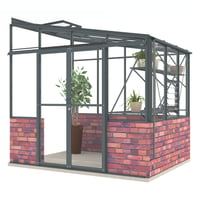 Lean-To 8ft5 x 6ft7 Anthracite *DWARF WALL* *Ultimate Package*
