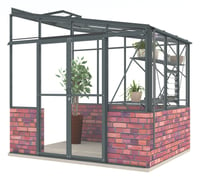 Lean-To 8ft5 x 6ft7 Anthracite *DWARF WALL* *Ultimate Package*