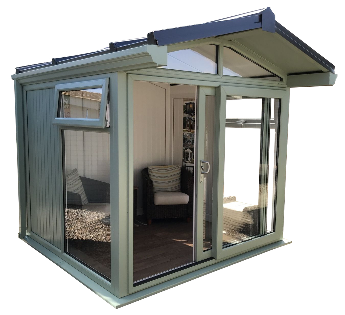 Nordic Aspen Garden Room 7ft 2in x 6ft 6in Chartwell Green PVCu | The  Greenhouse People