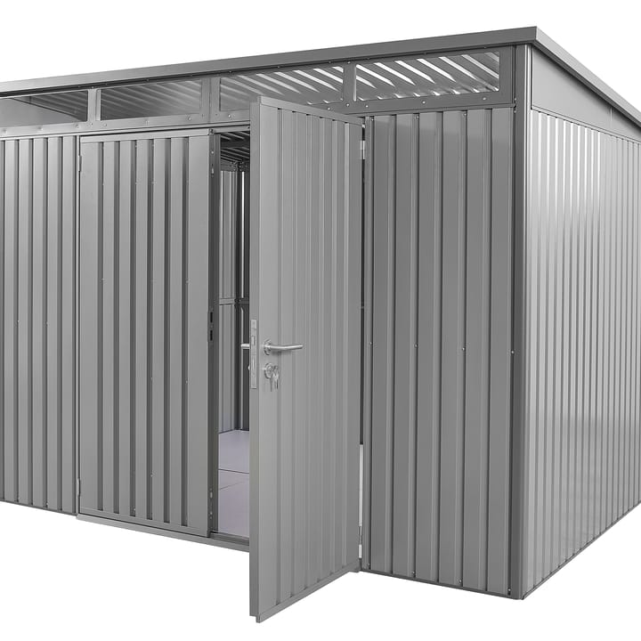 10 x 8 HEX Hixon shed in Anthracite Grey. The Hixon is also available in Sage Green.