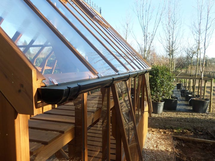 Optional guttering can be added to all Swallow greenhouses. If you're think of collecting and using natural rainwater for your garden, simply select the guttering option for your greenhouse, and when installed, connect it to a waterbutt.