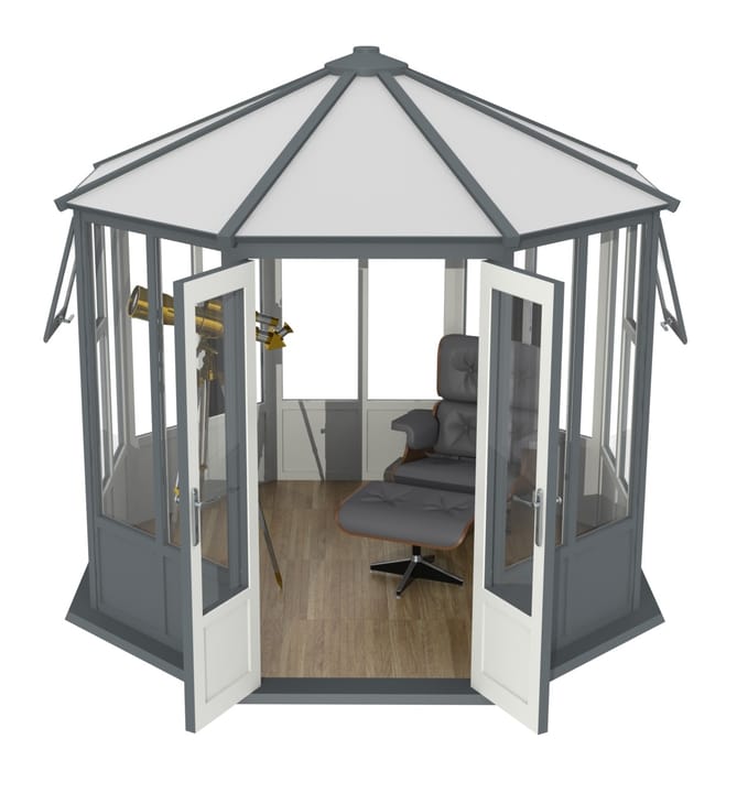 If you want uninterrupted views of your garden, then the Sylt may well be the ideal summerhouse for you. Double glazed windows are wrapped around the building, allowing for plenty of natural light to flood in.