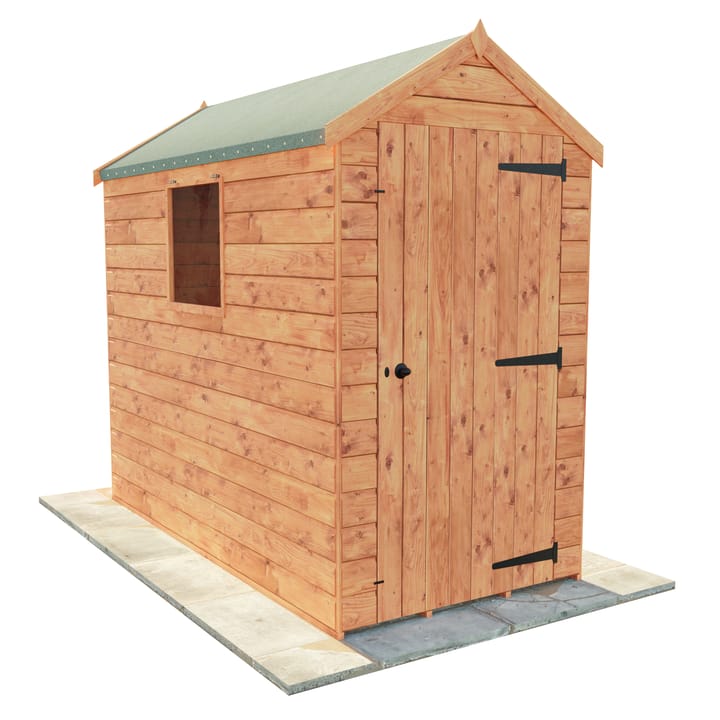 This 4ft x 8ft Bewdley Apex is constructed in Redwood