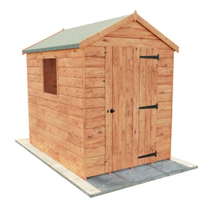 5ft x 7ft Bewdley Apex shed in Redwood