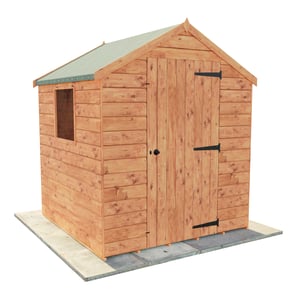 6ft x 6ft Bewdley Apex shed in Redwood