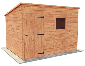 10ft x 8ft Bewdley Pent shed in Redwood