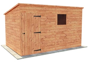 12ft x 8ft Bewdley Pent shed in Redwood