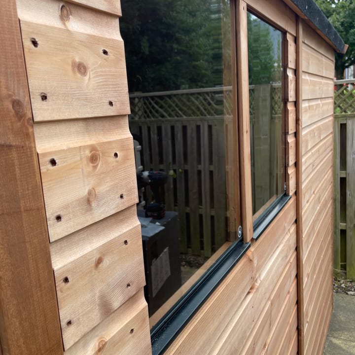 All Shedfast apex sheds include at least one double pane fixed window. The window uses toughened safety glass and a pvc cill. The longer your shed the more windows there are included. 

Due to the modular design of our sheds, the windows can be positioned all down one side, on either side of the shed and one can even be fitted in the gable end.