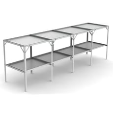 Removable 22" wide tray 2 Tier 7'6"