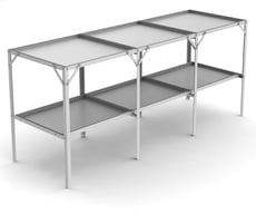 Removable 22" wide tray 2 Tier 5'8"